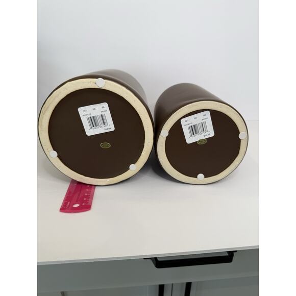 Set of 2 Brown Home Decor Modern Matte Ceramic Vases – Contemporary Aesthetic - Picture 4 of 4